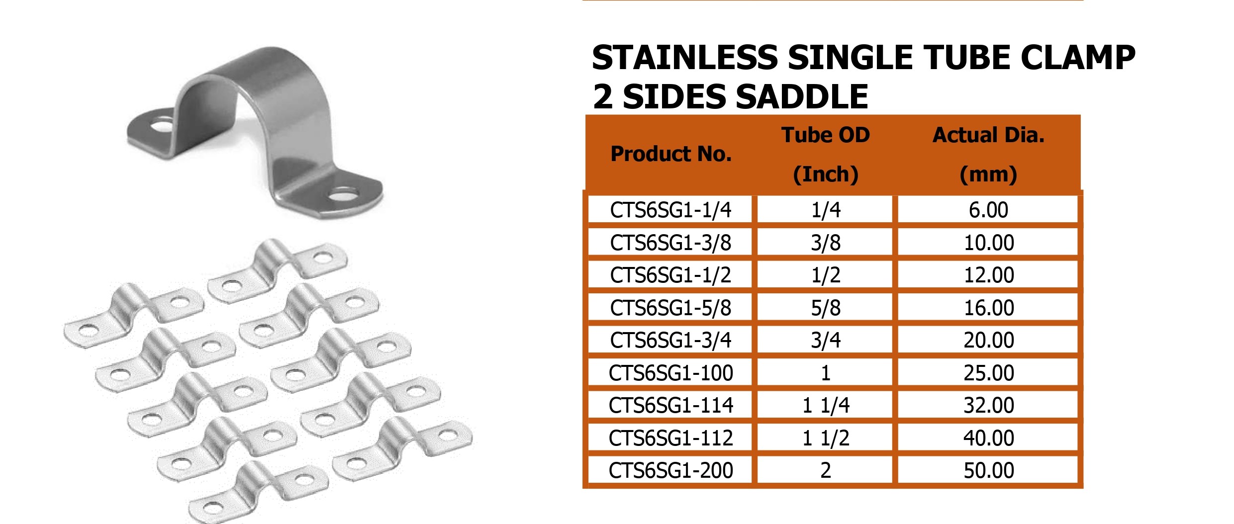 Stainless Cable and Tube Clamp - R-Type